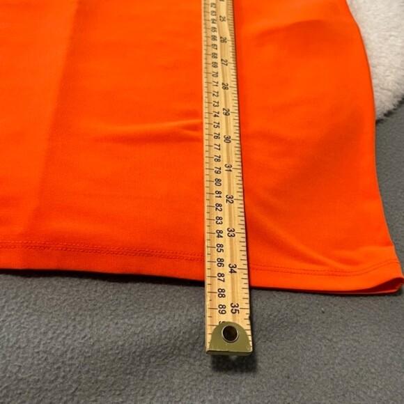 Michael Kors Womens Orange Gold Studded Short Sleeve Mini Dress Size Small - Picture 12 of 12